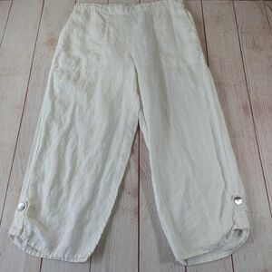 Habitat linen cropped wide leg pants sz M